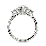 Brisa Pear Cut Pave Cluster 4 Prong Engagement Ring Setting - Nivetta